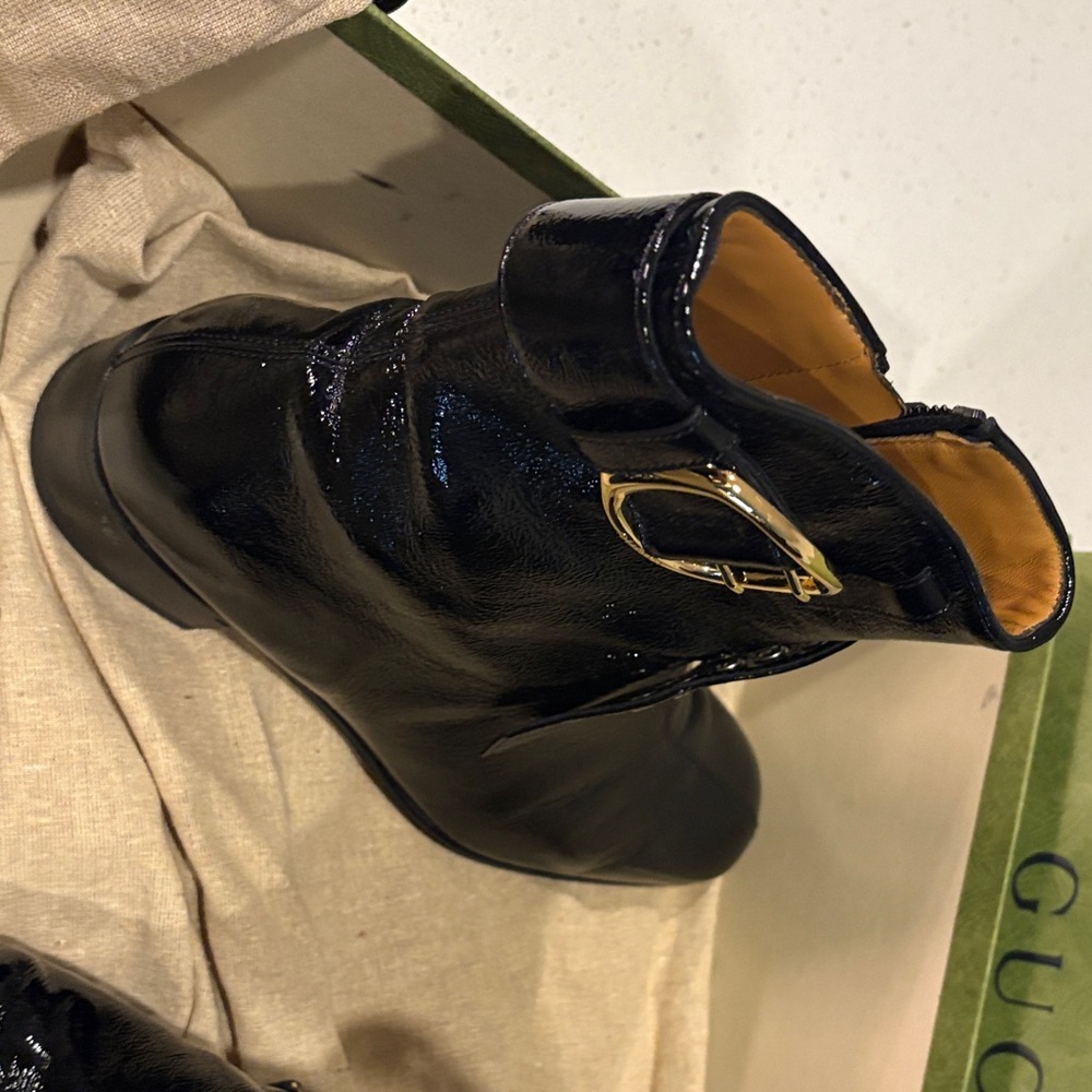 Gucci Mens Patent Leather Boots - Picture 3 of 11